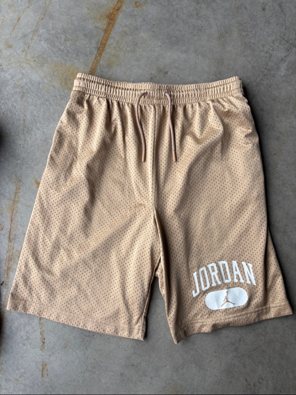 (2) Jordan Basketball Shorts - Black with Red Accent & Tan Youth size  XL - Picture 3 of 4